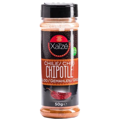 Chile Chipotle Molido Xatzé 50g envase — especia mexicana ahumada 100% para adobos y salsas