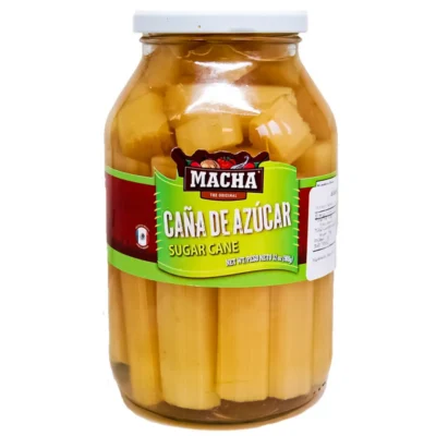 Caña de Azúcar en Almíbar Macha 908g bote — trozos de caña natural mexicana para ponche navideño y postres tradicionales