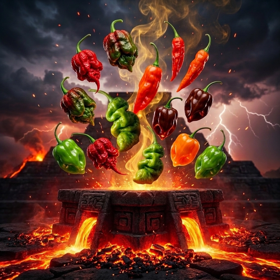 El Sacrificio a los Dioses — Lote de 12 Chiles Superpicantes Frescos