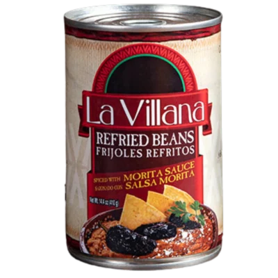 Lata Frijoles Refritos Con Morita La Villana 410g — guarnición mexicana auténtica