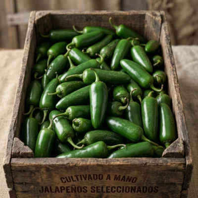 Caja 5kg jalapeños frescos cultivados en Valencia — oferta especial 40% descuento
