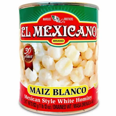 Maíz Pozolero El Mexicano 822g lata — cacahuazintle precocido mexicano para preparar pozole rojo, blanco o verde