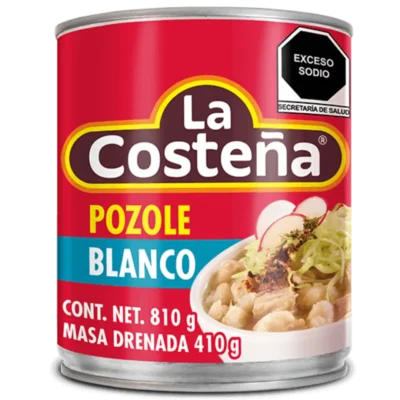 Pozole Blanco La Costeña 810g lata — pozole mexicano tradicional de Guerrero ya cocinado listo para servir
