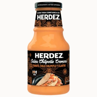 Salsa cremosa de chipotle Herdez 240g botella de cristal — salsa mexicana picante con chipotle ahumado