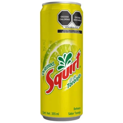 Lata de refresco Squirt de toronja de 355 ml, refresco mexicano