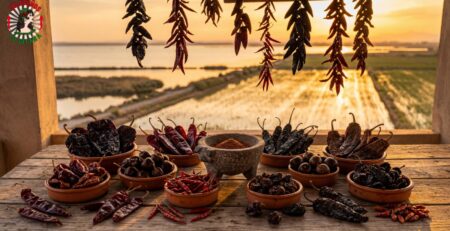 pareja-chiles-secos-terraza-albufera-atardecer