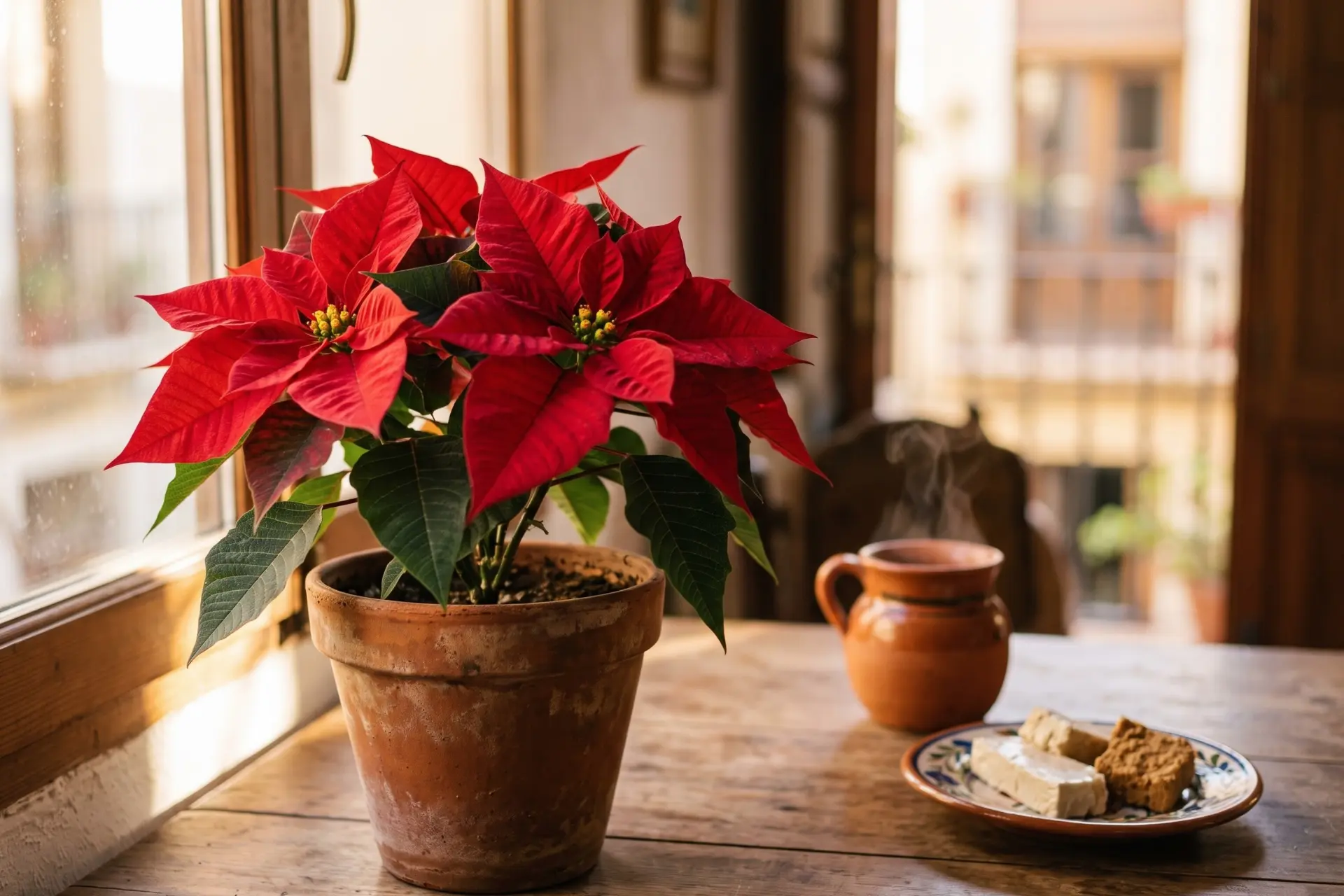 Flor de Nochebuena, la planta mexicana que adorna la Navidad en México y que en España se llama flor de Pascua
